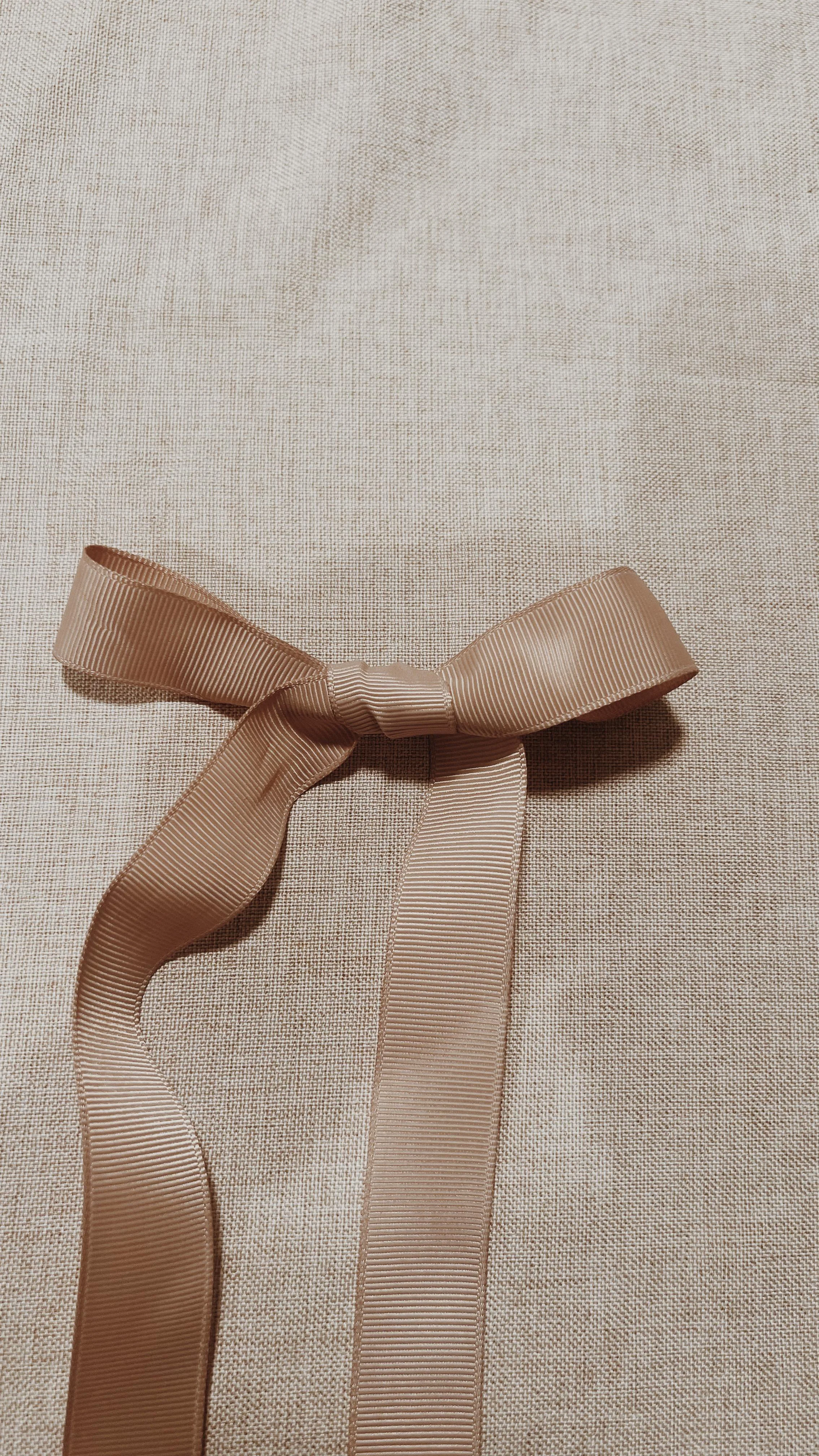 A Wrynne gift tied with grosgrain ribbon